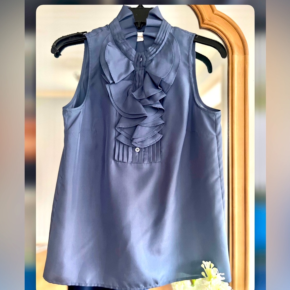 Silk J Crew Ruffle Blouse size 2